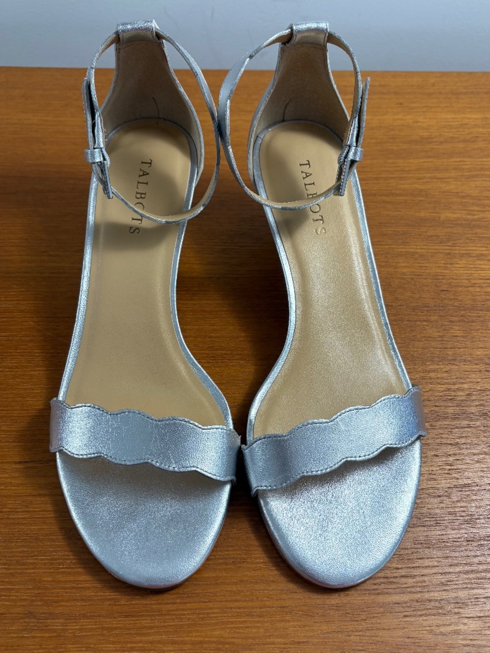 NEW Talbots Matte Silver Sandals